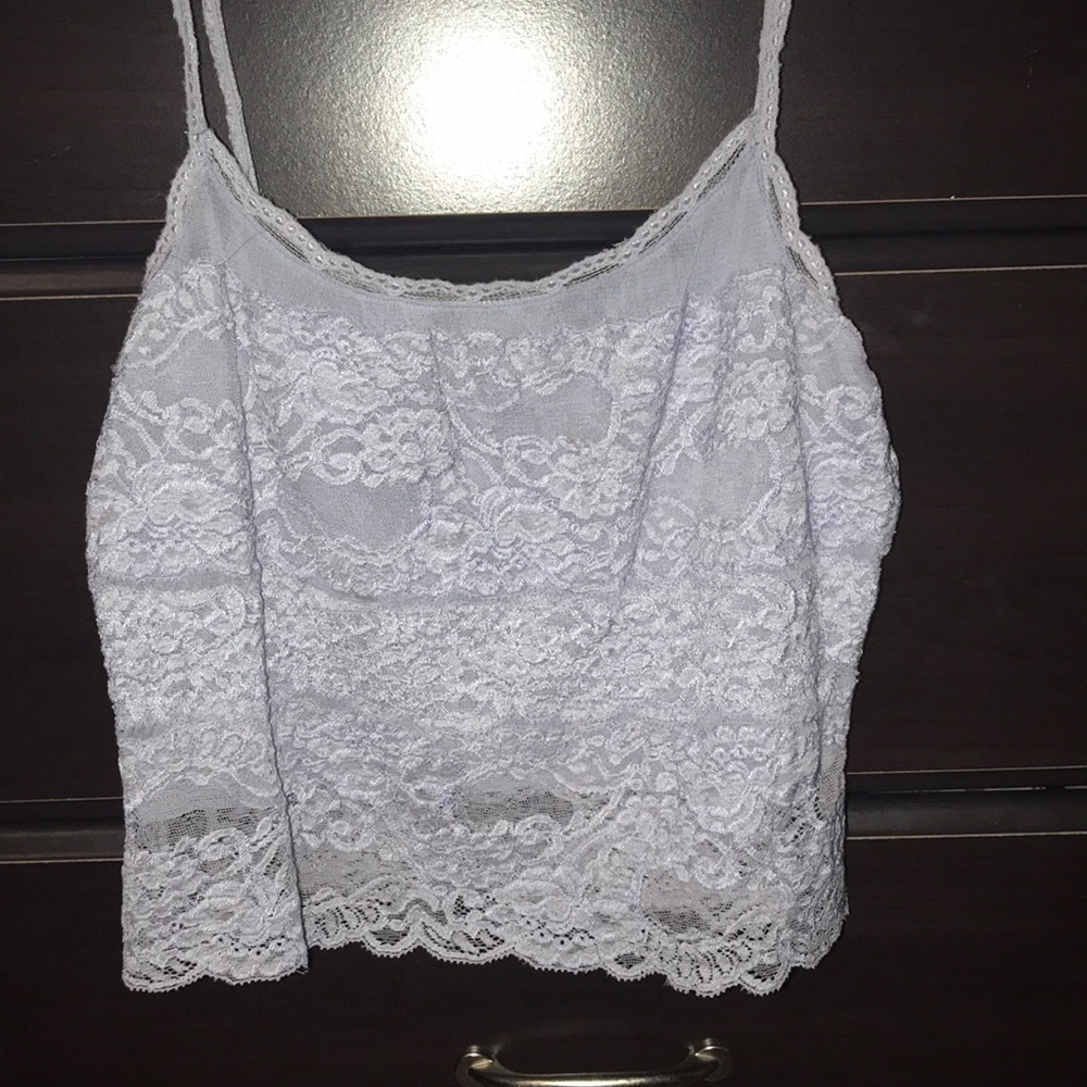 Grey blue crop top
